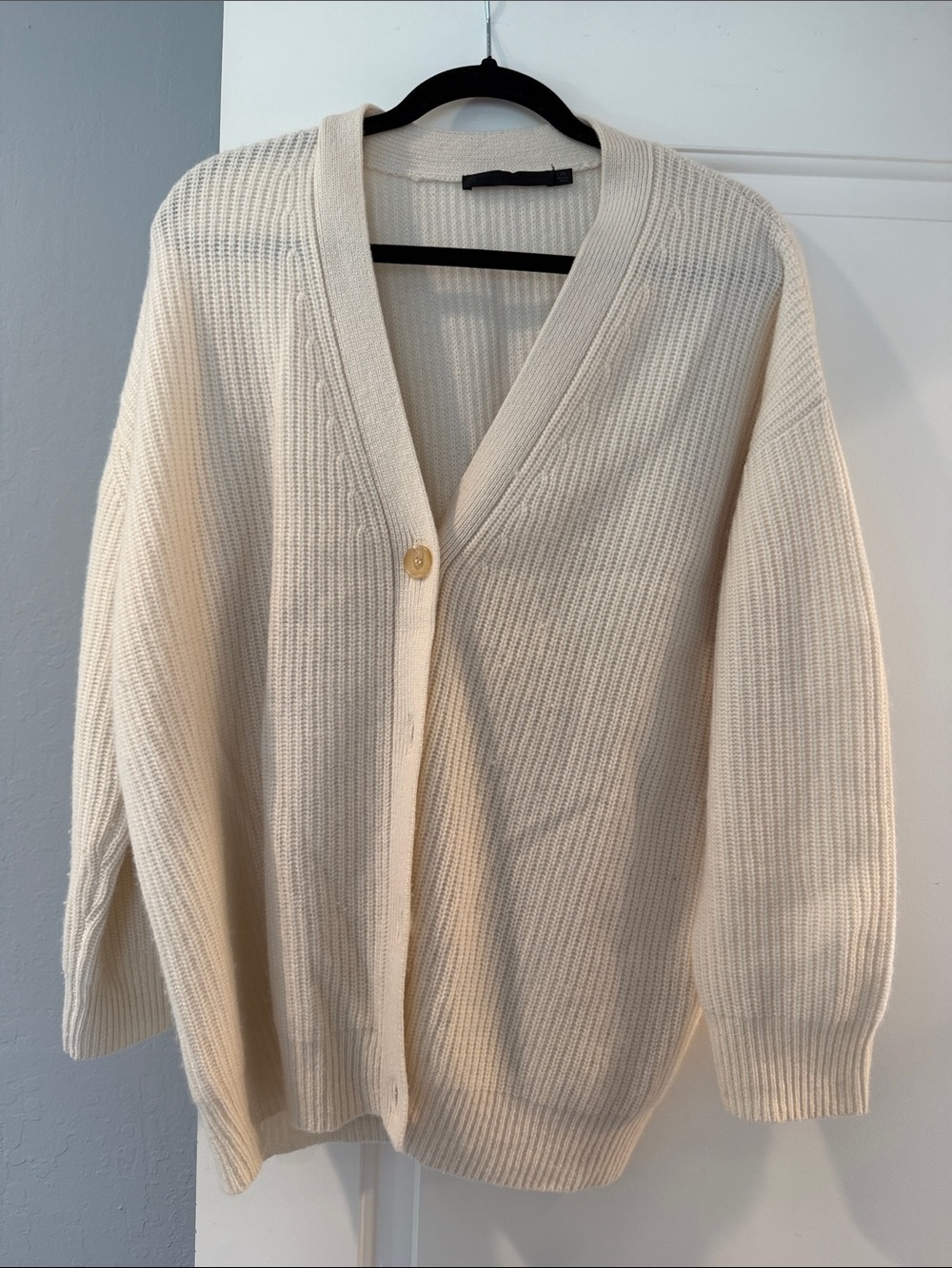 Jenni kayne Cream V-Neck Button Cardigan Sweater